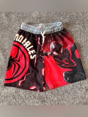 Marvel Miles Morales Red & Black Kids Swim Shorts